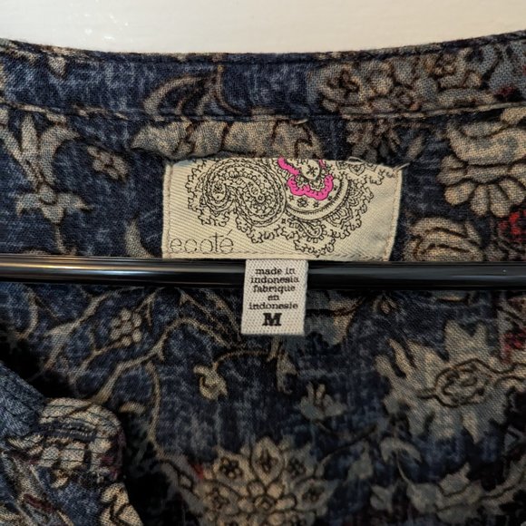 Anthropologie Bohemian Long Sleeve Patterned Shirt - Picture 2 of 6